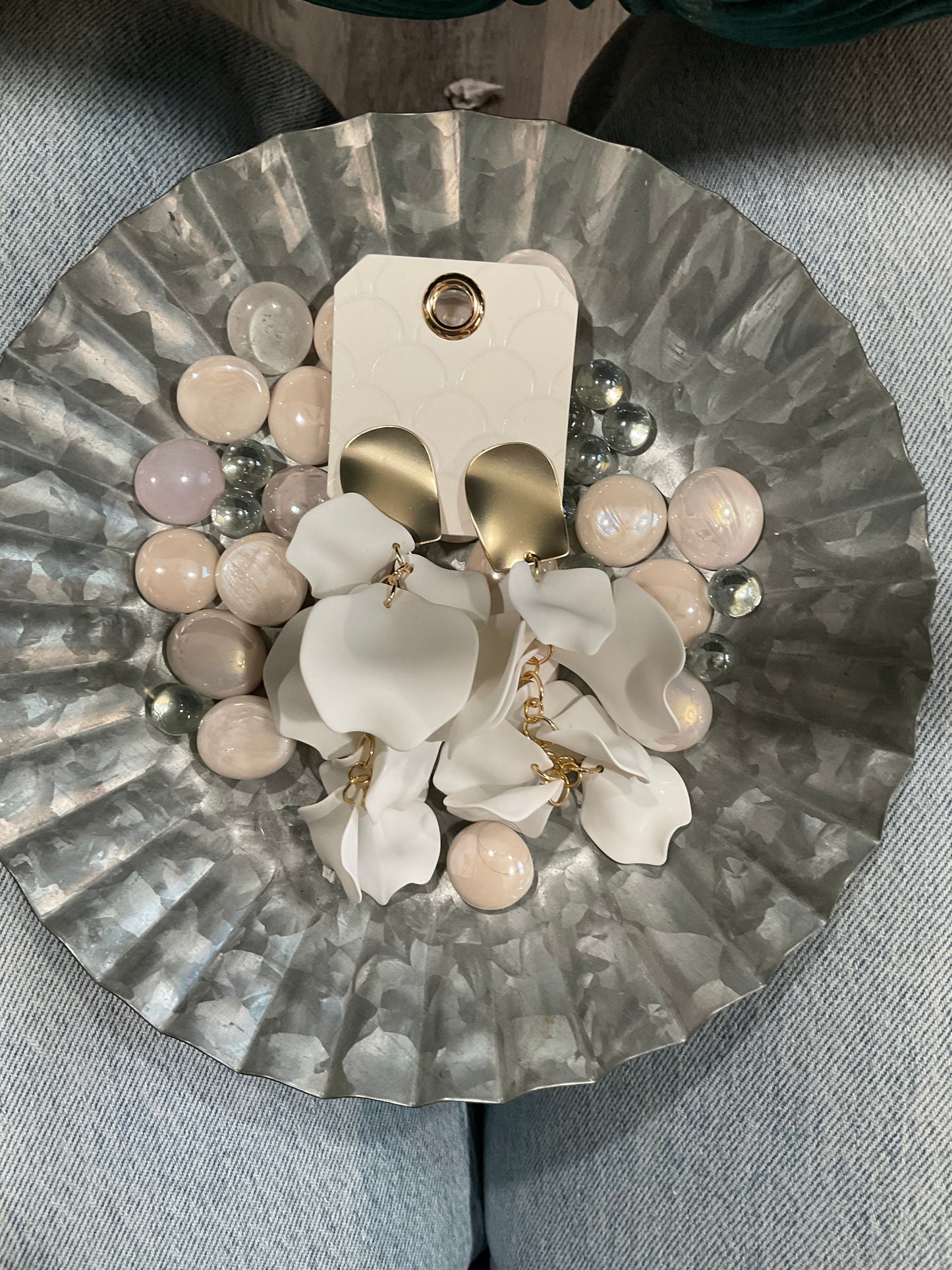 White Petal Earrings
