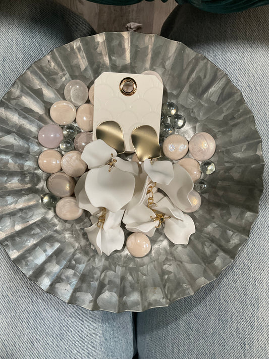 White Petal Earrings