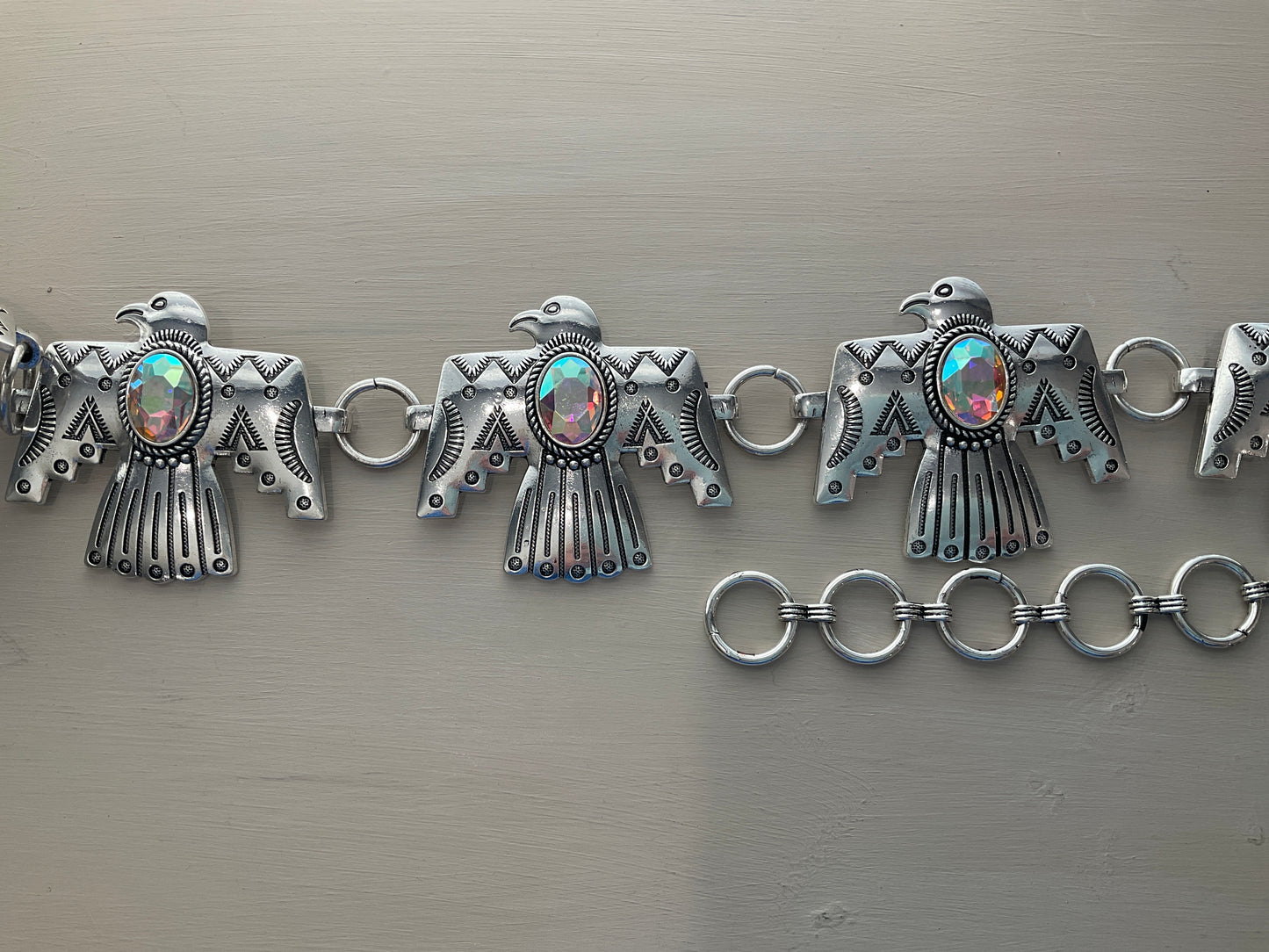 Gemmed Eagle Metal Belt