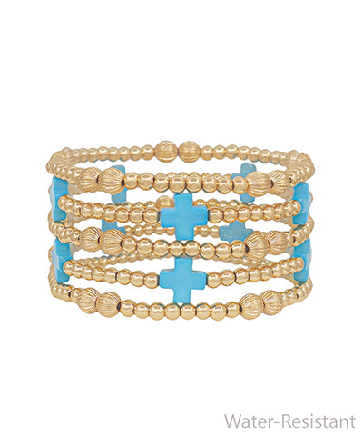 Colorful cross beaded bracelets