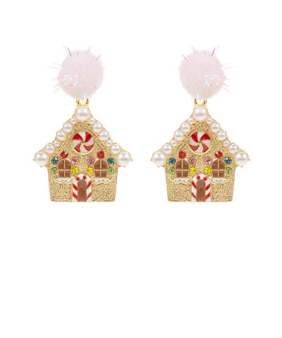 gingerbread house earrings