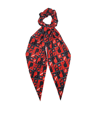 Uga game day pony scrunchie