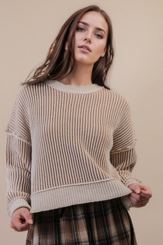 Two Tone Stripe Sweater