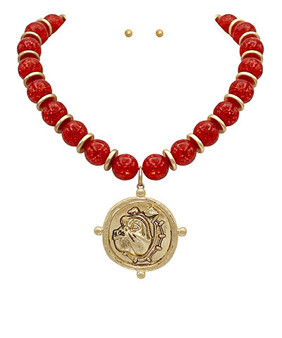 Bulldog pendent necklace