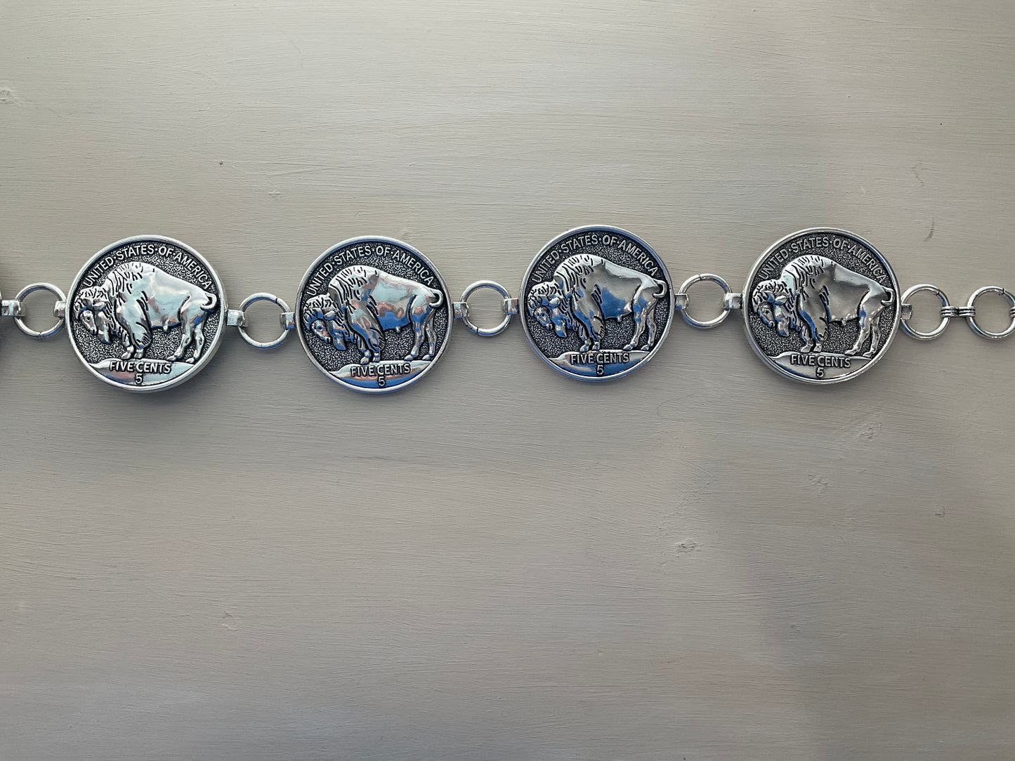 Buffalo Nickel Metal Accent Belt