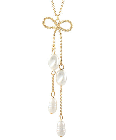 Drop bow necklace