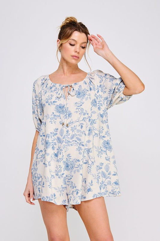 Blue blossom romper