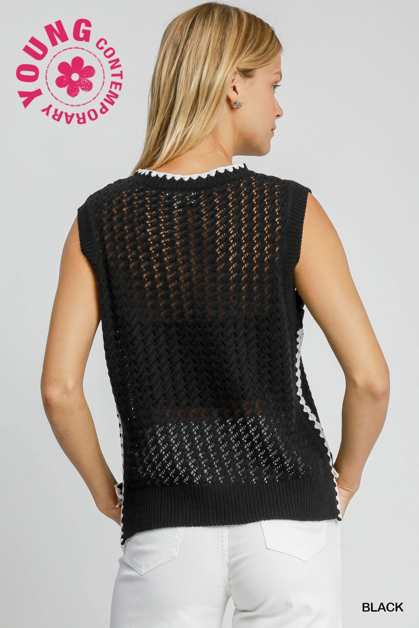 Black and White Sweater Vest