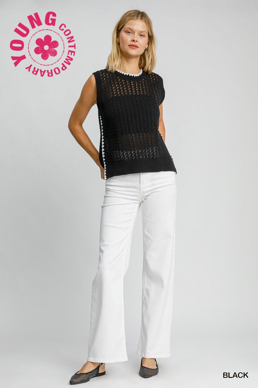 Black and White Sweater Vest