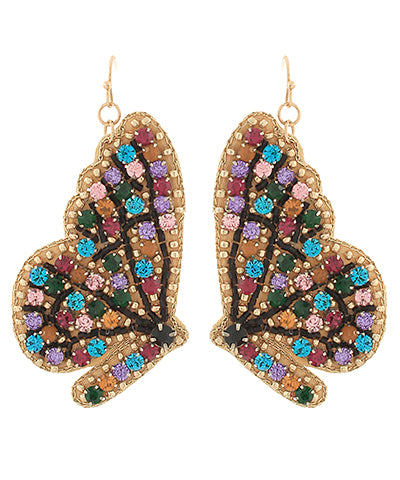 Bedazzled butterfly dangled earrings