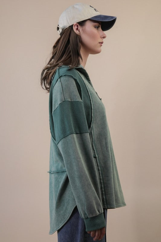 Mineral Washed Terry Knit Top
