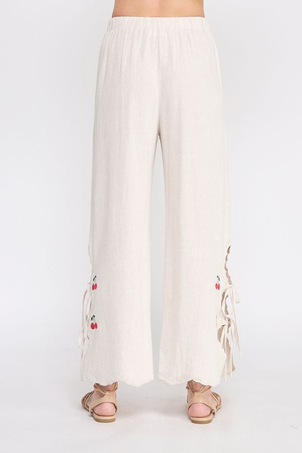 Linen cherry pants