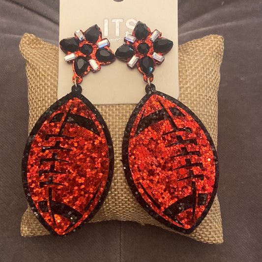 Glitter Football Earrings