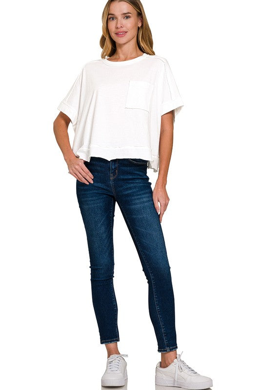 Oversized crop box tee