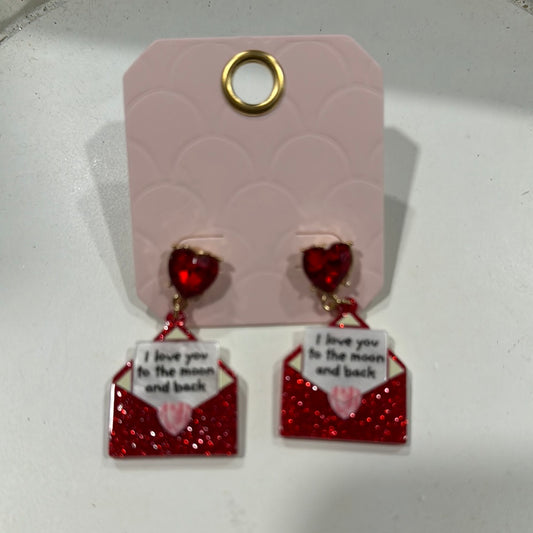 “I love you to the moon and back” earrings