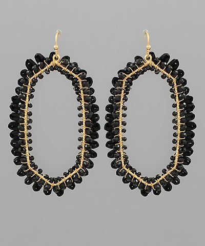 Beaded hexagon earrings