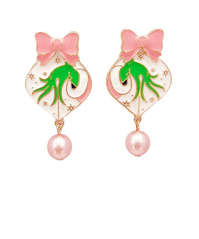 Grinch Christmas earrings