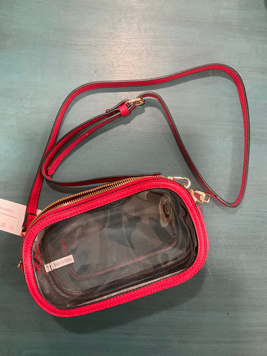 Red acccents Clear Purse