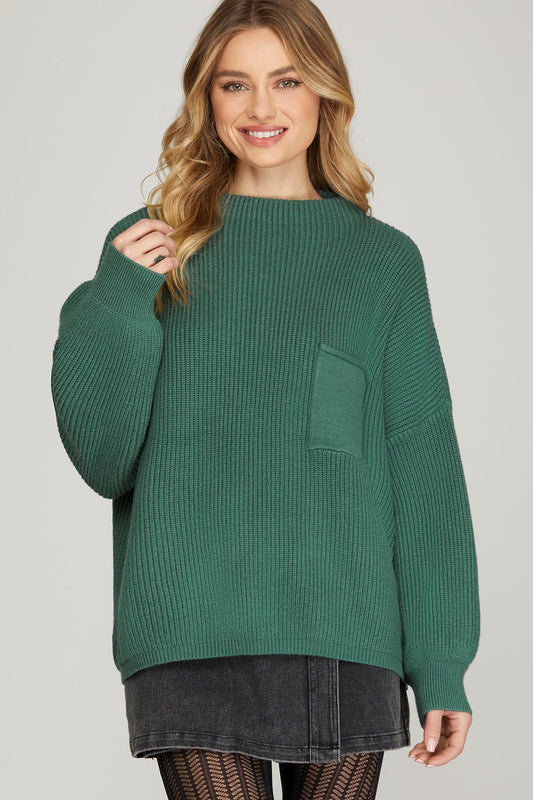 Slate Green Sweater Top