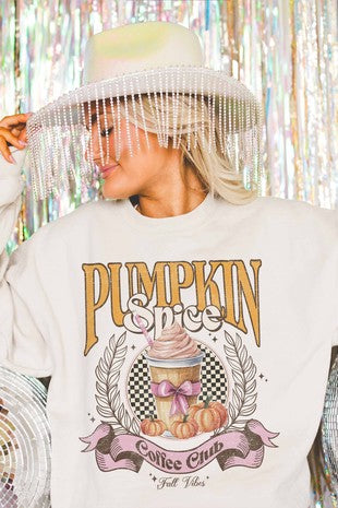 Pumpkin Spice Oversized Graphic Sweatshirt