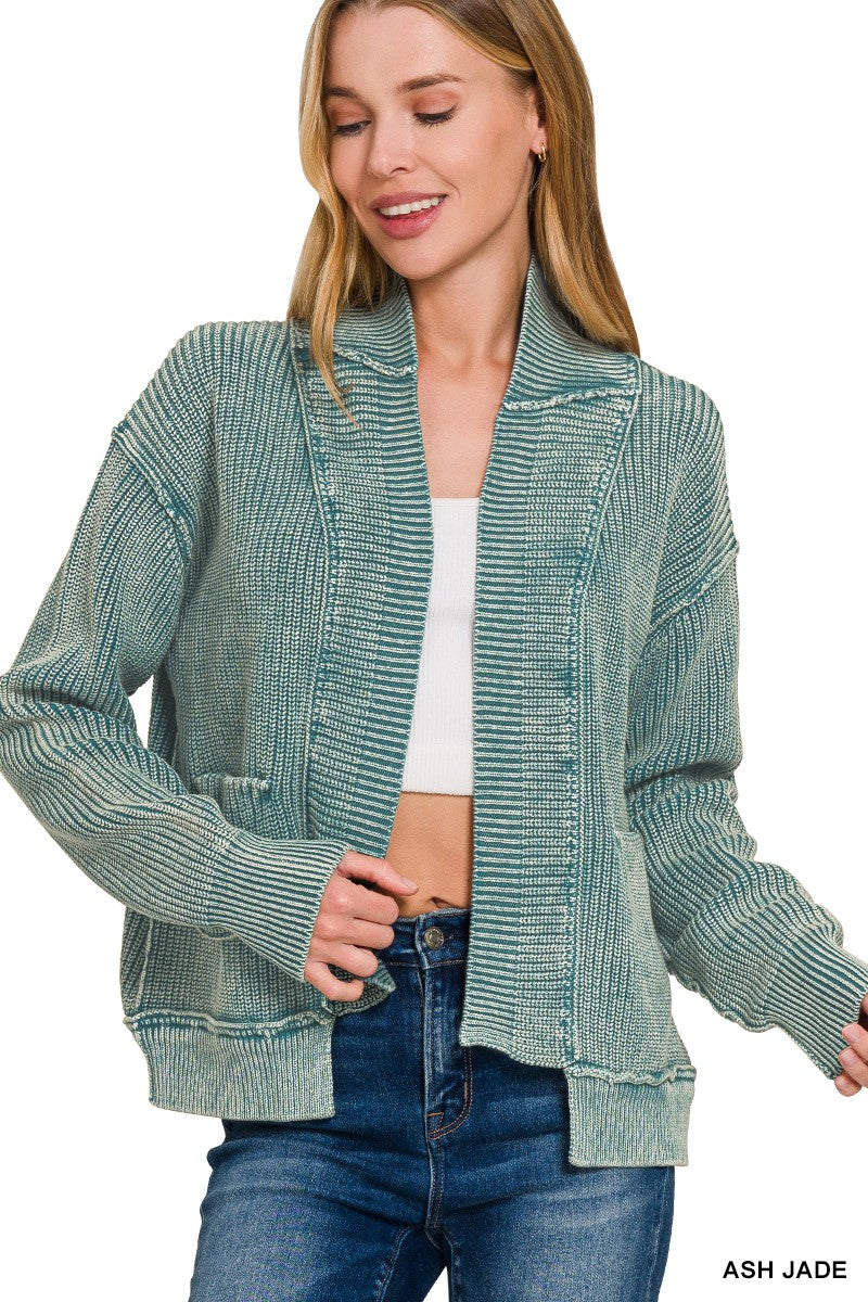 Dropped shoulder cardigan
