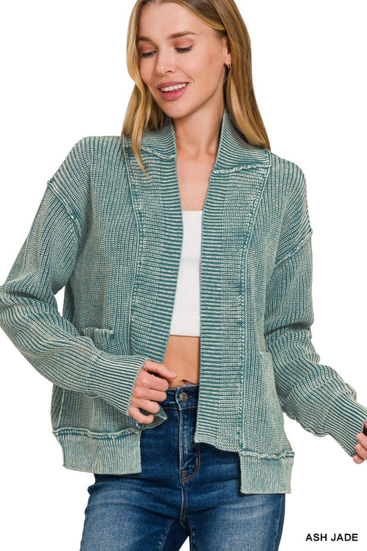 Dropped shoulder cardigan