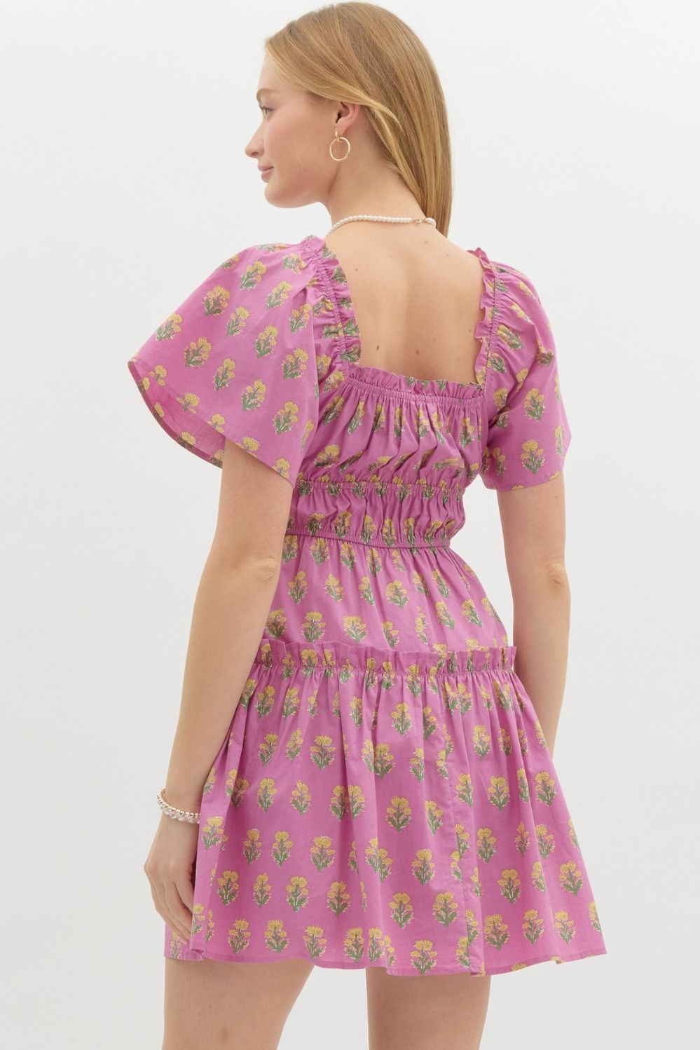 Floral mini bow dress