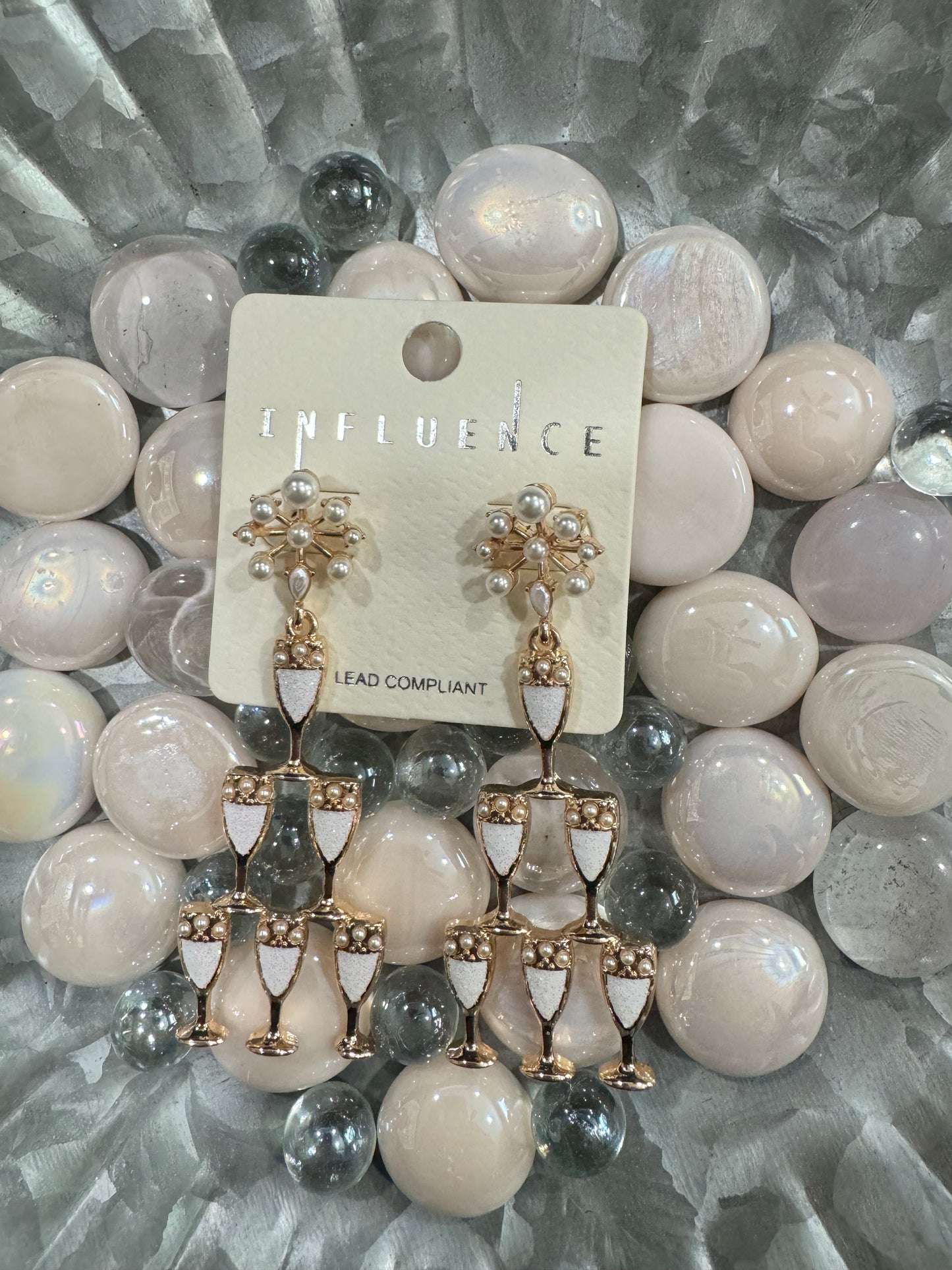 Champagne hanging earrings