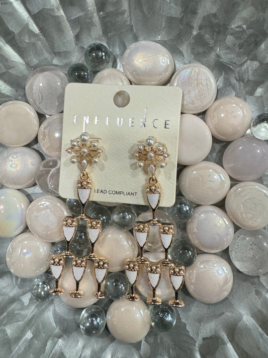 Champagne hanging earrings