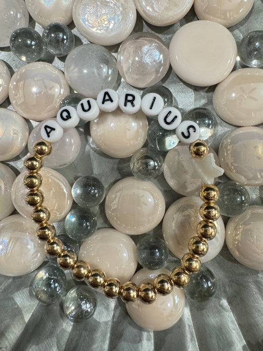 Aquarius Zodiac Sign Bracelet