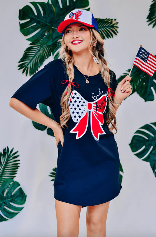 "God Bless America" Graphic T-Shirt Dress