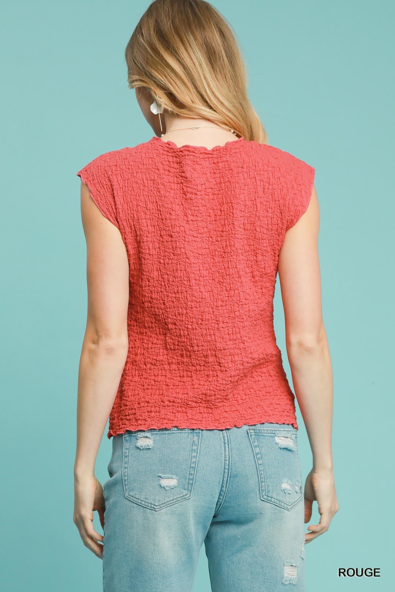 Crinkle Sleeveless Top
