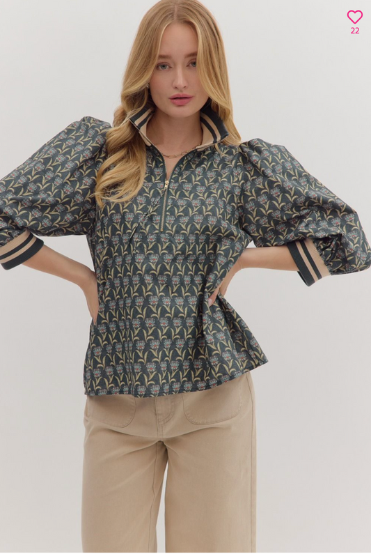 Floral Puff Sleeve Top