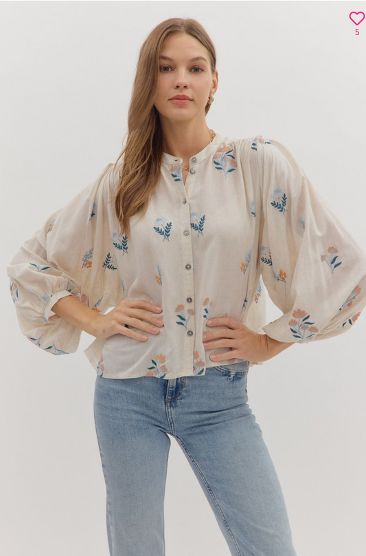 Floral Embroidery Top
