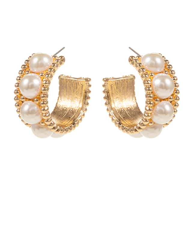 Ball And Pearl Hoops