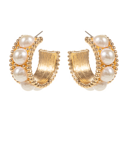 Ball And Pearl Hoops