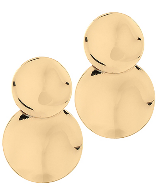 Textured Disk Drop Earrings