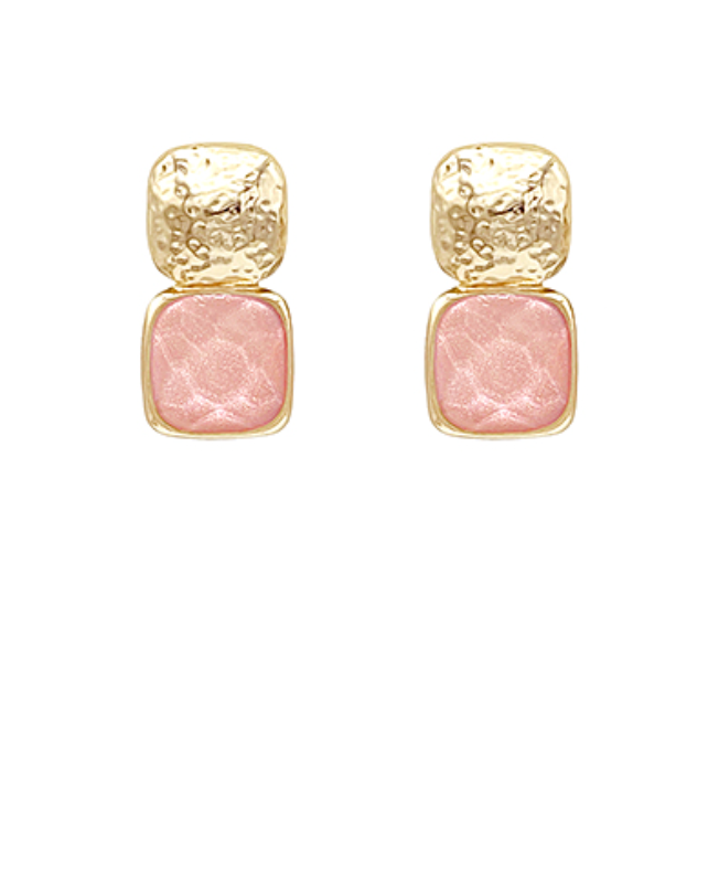 Bold Stone Textured Earrings