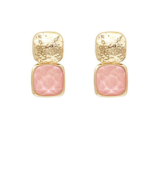 Bold Stone Textured Earrings