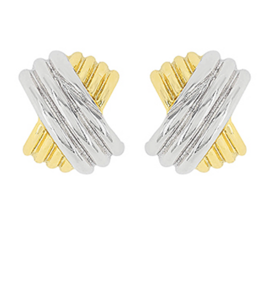 Textured X shaped Hoops