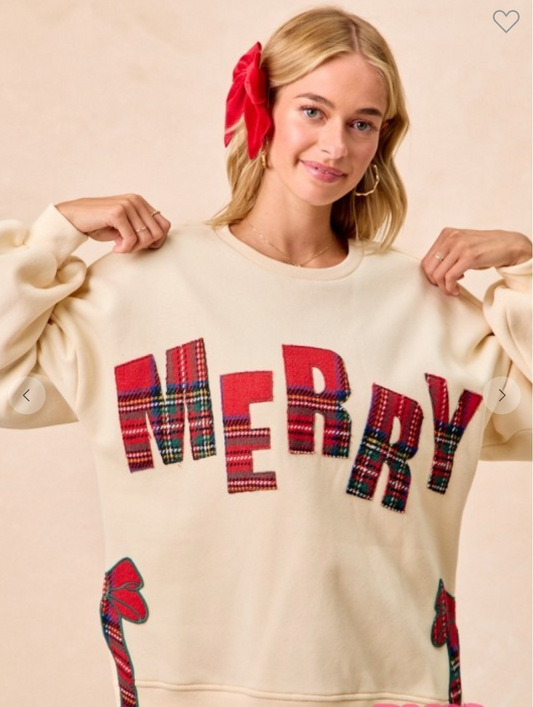Merry Plaid And Bow Top