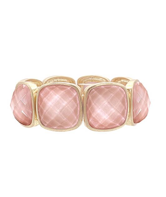 Square stone statement bracelet