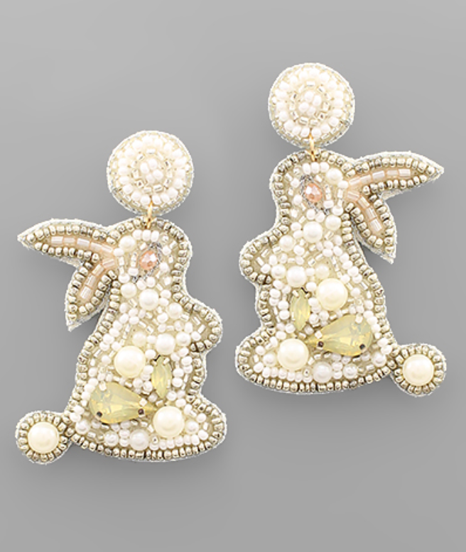 Easter bunny beads earrings