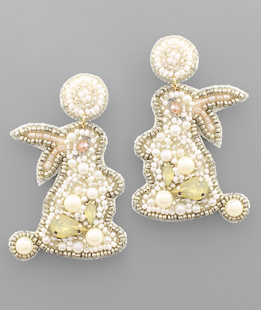 Easter bunny beads earrings