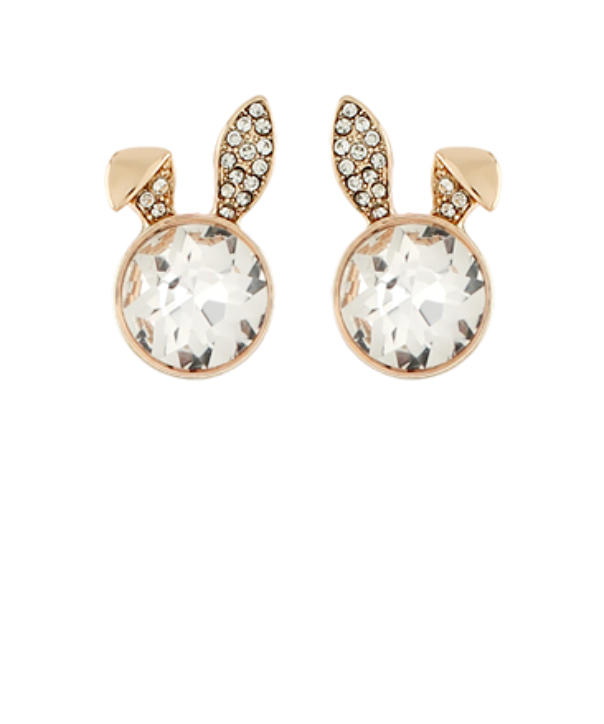 Crystal bunny ear earrings