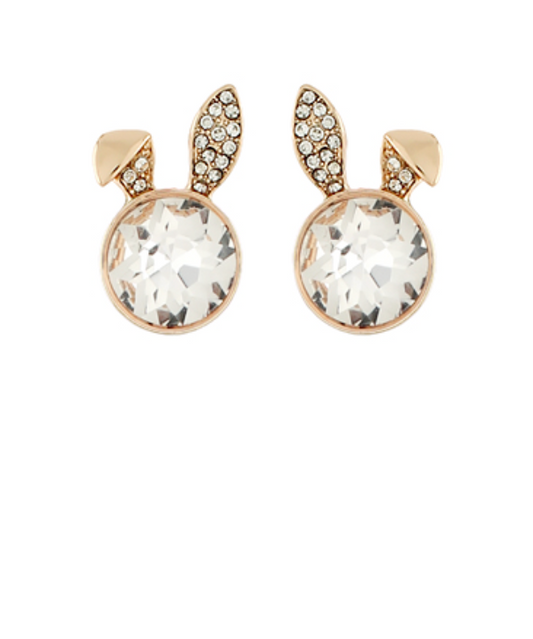 Crystal bunny ear earrings