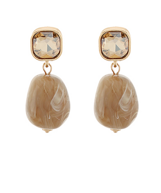 Marble stone dangle earrings