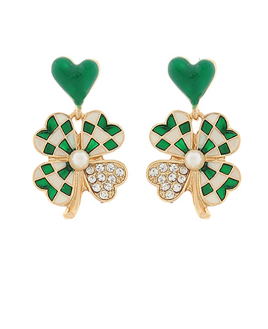 Luxe 4 leaf clover earrings