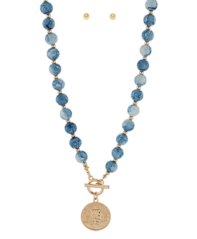 Ball and coin pendent necklace
