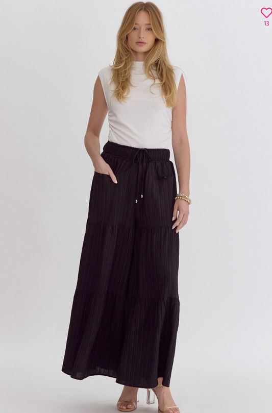 High Wasted Textured Pants